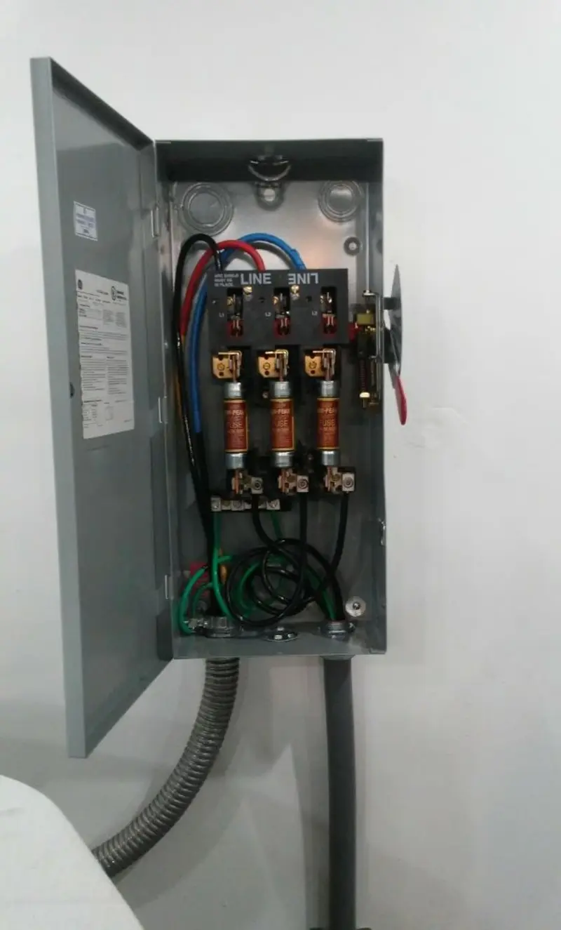 Three-phase disconnect switch installed for Smoke Detector Installation in Manchester-by-the-Sea